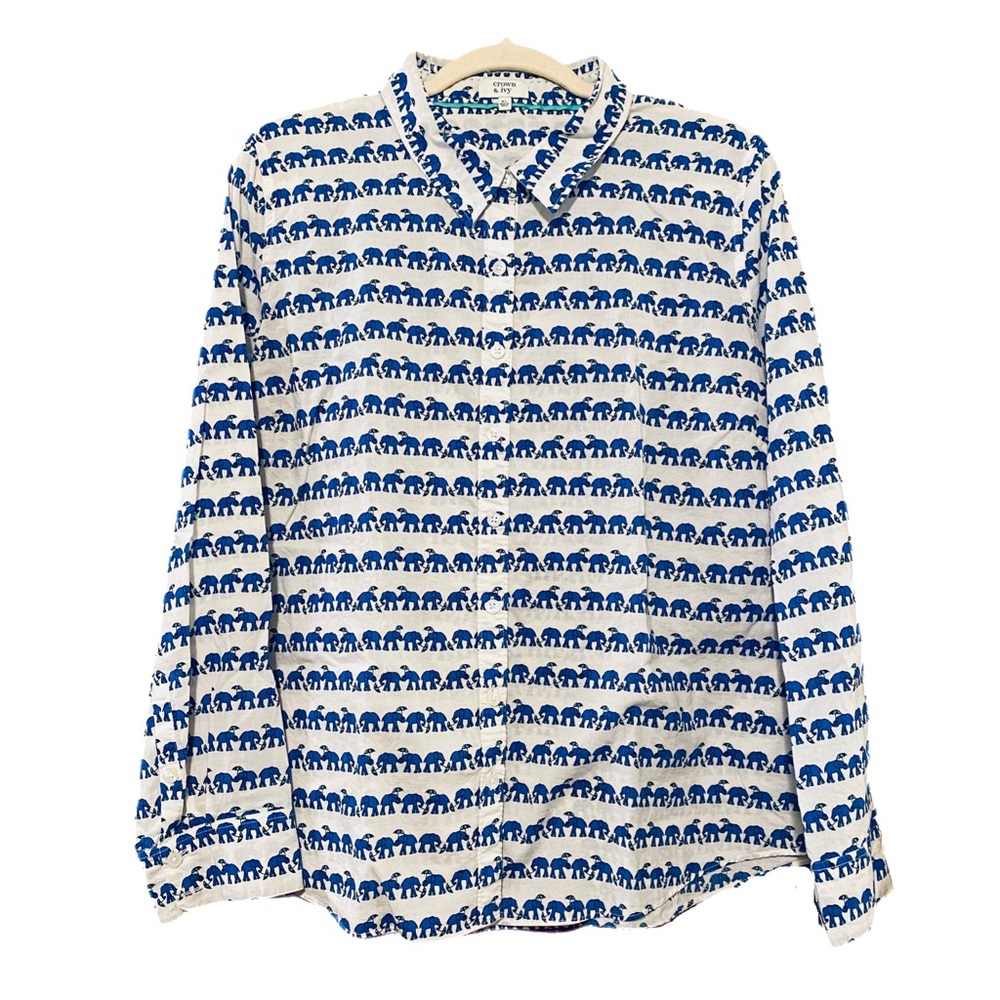 crown & ivy Blue Elephants XL